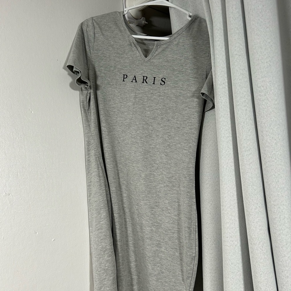 Paris t shirt dress grey